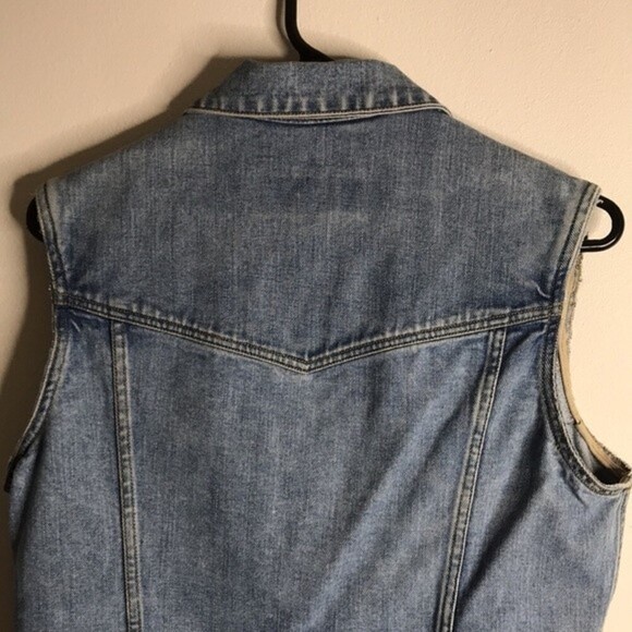 Eddie Bauer button down denim vest with cutoff sleeves size small - Picture 10 of 10
